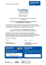 Zertifikat HEKATRON Feststellanlagen Marius Hüser